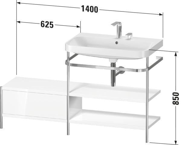 Duravit Waschtischunterbau Happy D.2 Plus 1400x490 mm Metallkonsole supermatt