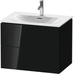 schwarz hochglanz / Mitteldichte Faserplatte (MDF) / 2 Schubkästen