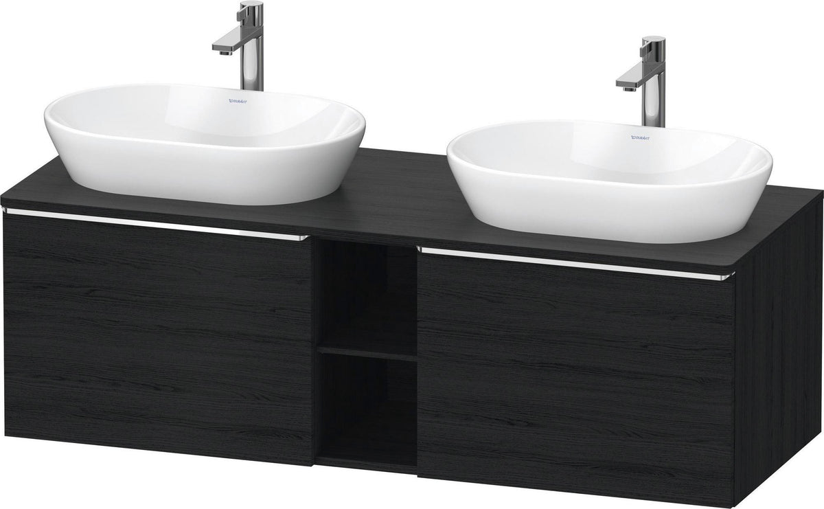 DURAVIT D-Neo Konsolenwaschtischunterbau 1400 mm betongrau matt mit 2 Auszügen und Bronze-Griffen