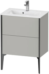 Duravit XViu Waschtischunterbau bodenstehend 610 mm, 2 Auszüge, champagner matt/weiß matt