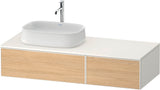 DURAVIT Zencha Konsolenwaschtischunterbau Eiche Anthrazit 1300 mm mit 2 Auszügen