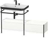 Duravit Waschtischset HAPPY D.2 PLUS 1400x490mm ein Hahnloch taupe supermatt