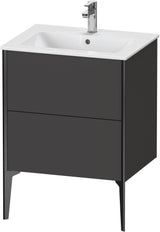 DURAVIT XViu Waschtischunterbau bodenstehend 610 mm, 2 Auszüge, weiß matt – Tip-On & Soft-Close