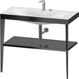 Duravit XViu c-bonded Waschtischset 1000 mm mit Metallkonsole, weiß hochglanz / schwarz matt – inkl. Waschschüssel