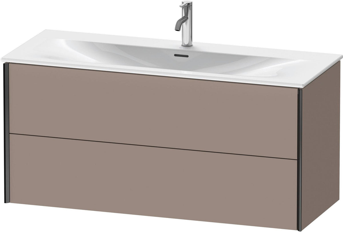 DURAVIT XViu Waschtischunterbau wandhängend 1210 mm, 2 Schubkästen, weiß matt – ohne Griff, mit Tip-On-Technik