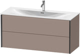 DURAVIT XViu Waschtischunterbau wandhängend 1210 mm, 2 Schubkästen, weiß matt – ohne Griff, mit Tip-On-Technik