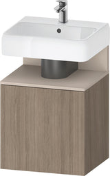 DURAVIT Qatego Waschtischunterbau 490 mm Eiche Terra Matt, 1 Tür rechts, Tip-On