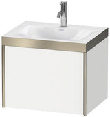 Duravit XViu Möbelwaschtischset 600x480mm Nussbaum mit Unterbau, Auszug und Keramik-Abdeckhaube