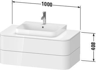 Duravit Happy D.2 Konsolenwaschtischunterbau 1000 mm Taupe Supermatt mit Tip-on und Soft-Close