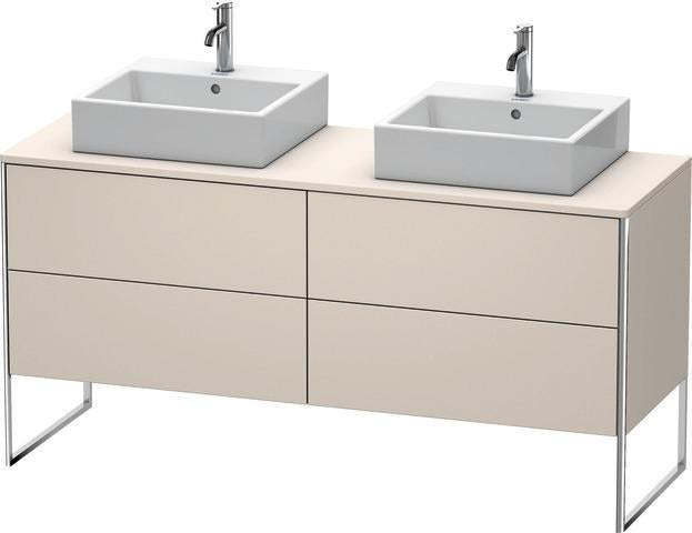 Duravit XSquare Waschtischunterbau 1600 mm mit Fußgestell und Höhenausgleich in s-matt
