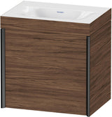 DURAVIT XViu c-bonded Waschtischunterbauset 460 mm, 1 Tür, Schwarz Matt / Nussbaum Gebürstet, Wandhängend