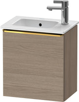 Duravit D-Neo Waschtischunterbau 410 mm Eiche Terra Matt mit Tür rechts – Wandmontage