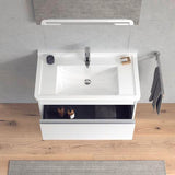 DURAVIT Möbelwaschtisch Starck 3 850 mm mit Überlauf, 1 Hahnloch, weiß – Wandhängend