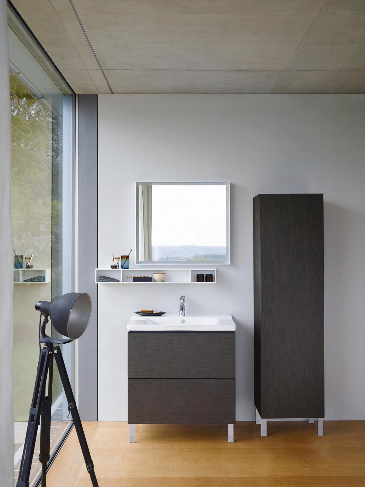 DURAVIT L-Cube Regalelement 1000 mm betongrau matt, 3 Fächer, wandhängend