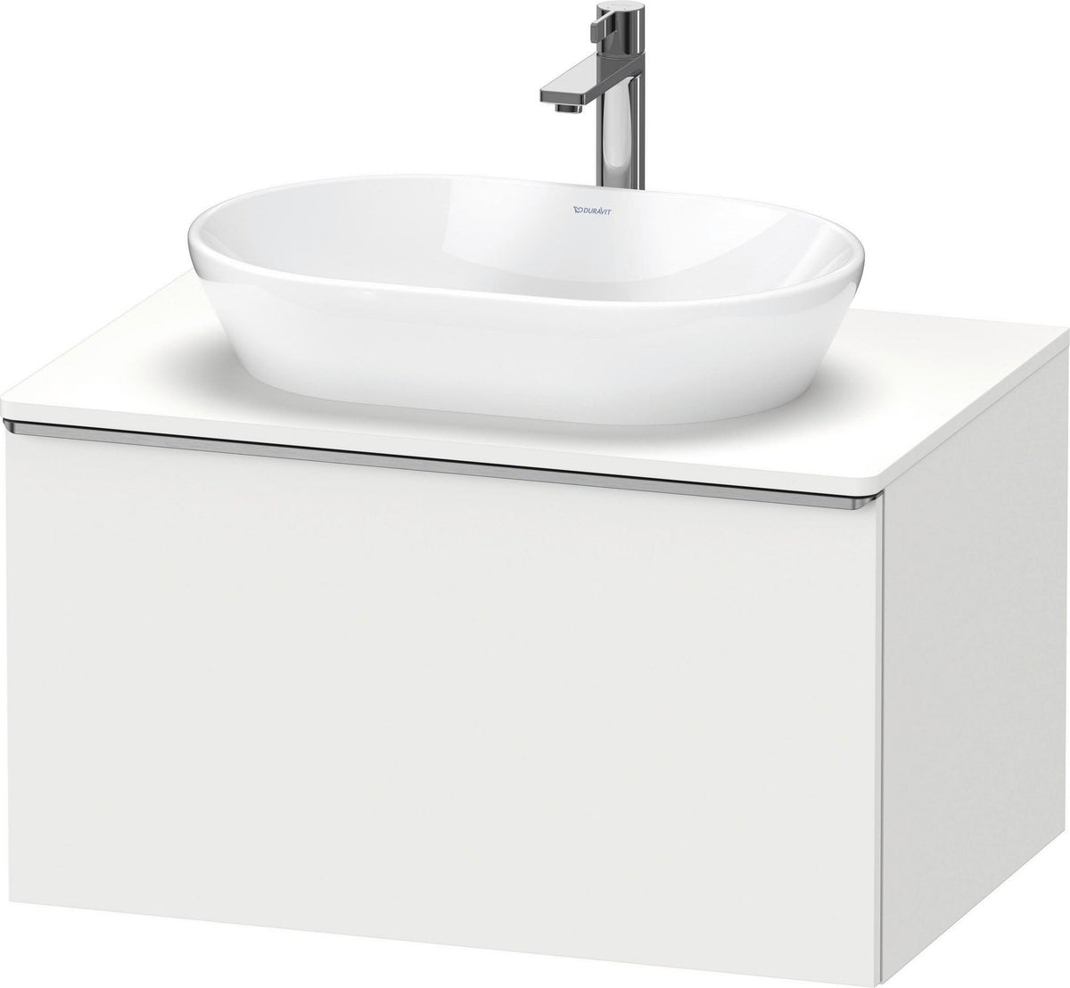 DURAVIT D-Neo Konsolenwaschtischunterbau 800 mm betongrau matt mit Bronze-Griff und Soft-Close-Auszug