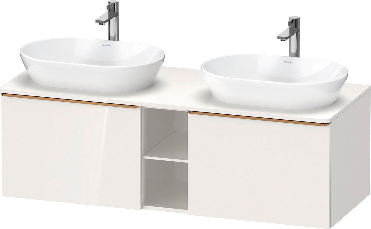DURAVIT D-Neo Konsolenwaschtischunterbau 1400 mm betongrau matt mit 2 Auszügen und Bronze-Griffen