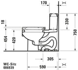 DURAVIT WC-Sitz Vero verlängert Weiß mit Absenkautomatik und Edelstahl-Scharnieren
