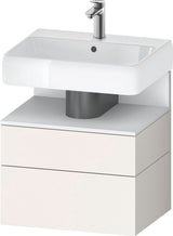 DURAVIT Qatego Waschtischunterbau 590 mm wandhängend, 1 Auszug, weiß Hochglanz, Nische Eiche Schwarz