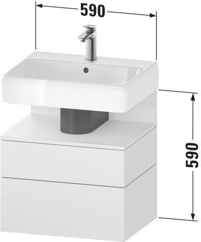DURAVIT Qatego Waschtischunterbau 590 mm Eiche Terra Matt mit Tip-On-Technik und LED-Nischenbeleuchtung