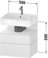 DURAVIT Qatego Waschtischunterbau 590 mm Eiche Terra Matt mit 1 Auszug und Tip-On Technik