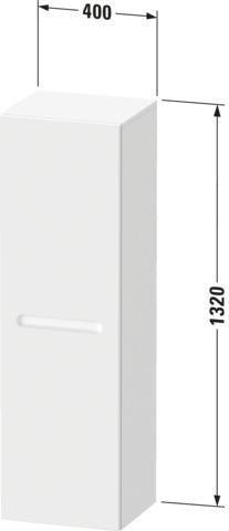 Duravit No.1 Halbhochschrank 400x360x1320mm Graphit Matt, 1 Tür, 4 Glasböden