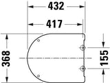 DURAVIT Univavo WC-Sitz D-Form tief 432 mm mit Absenkautomatik, abnehmbar, Edelstahl-Scharniere, Weiß