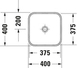 DURAVIT Aufsatzbecken Happy D.2 Plus 400 mm Weiß mit WonderGliss – ohne Überlauf, geschliffen