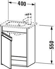 Duravit Ketho Waschtischunterbau 400 mm betongrau matt, 1 Tür links, für ME by Starck