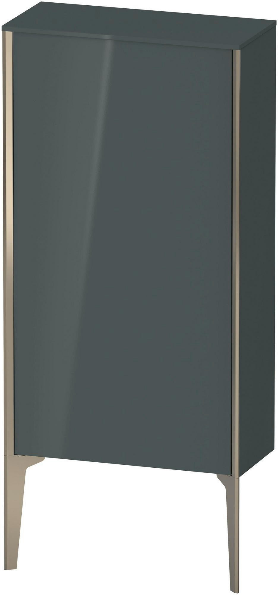 Duravit XViu Halbhochschrank 500 mm, 1 Tür, dolomiti grey hochglanz, mit Push-Open & Soft-Close