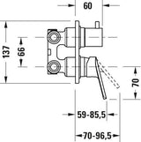 DURAVIT Duravit No.1 Einhebelmischer Unterputz Set Keramikmischsystem mit Umstellventil Chrom