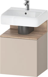 DURAVIT Qatego Waschtischunterbau 490 mm wandhängend, 1 Tür links, Weiß Matt mit Eiche Schwarz Nische