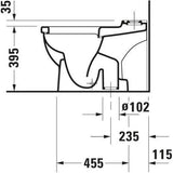 DURAVIT Stand-WC Starck 3 Tiefspüler 655 mm weiß, für Aufsatz-Spülkasten