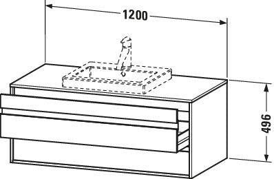DURAVIT Ketho Konsolenwaschtischunterbau 1200 mm Eiche Terra – 2 Schubkästen, wandhängend