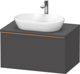 DURAVIT D-Neo Konsolenwaschtischunterbau 800 mm betongrau matt mit Bronze-Griff und Soft-Close-Auszug