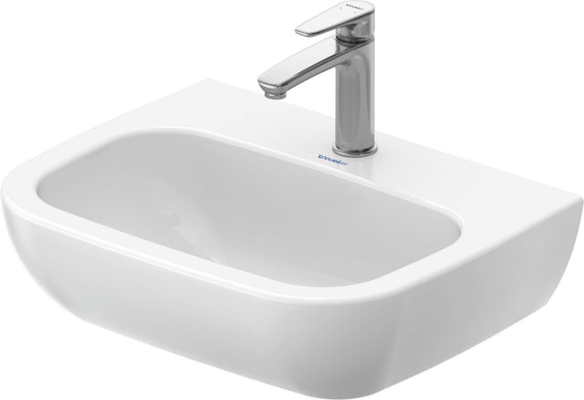 Duravit D-Code Waschtisch 550 mm weiß, wandhängend, mit Hahnlochbank und 1 Hahnloch