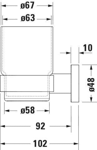 DURAVIT D-Code Glashalter Glas rechts Chrom – Wandmontage Zahnputzbecher mit Befestigungsmaterial