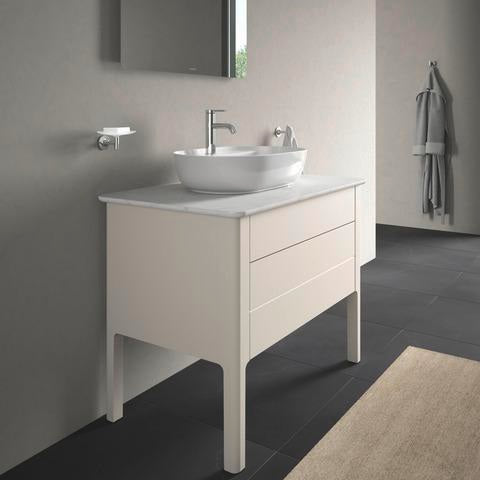 Duravit Luv Waschtischunterbau bodenstehend 938 mm mit Schubkasten und Auszug in Weiß Seidenmatt