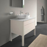 Duravit Luv Waschtischunterbau bodenstehend 938 mm mit Schubkasten und Auszug in Weiß Seidenmatt