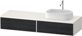 Duravit Zencha Konsolen-Waschtischunterbau 1600 mm Eiche Anthrazit mit 2 Auszügen