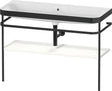 Duravit Happy D.2 c-bonded Waschtischset 1175 mm mit Metallkonsole, weiß