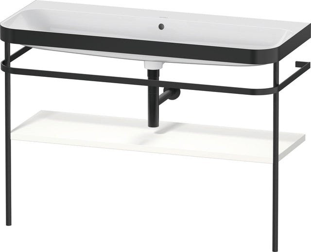 Duravit Happy D.2 c-bonded Waschtischset 1175 mm mit Metallkonsole, weiß