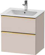 DURAVIT D-Neo Waschtischunterbau 610 mm Eiche Schwarz mit Bronze Griff – wandhängend