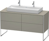 Duravit XSquare Waschtischunterbau 1400 mm betongrau matt mit 4 Auszügen und Tip-On-Technik