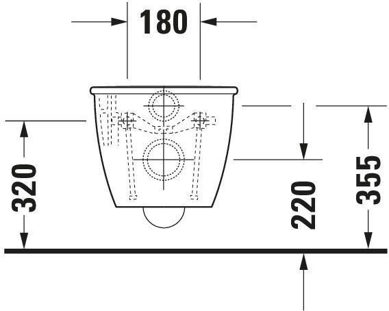 DURAVIT Wand-WC Darling New 625 mm Tiefspüler mit Spülrand, weiß