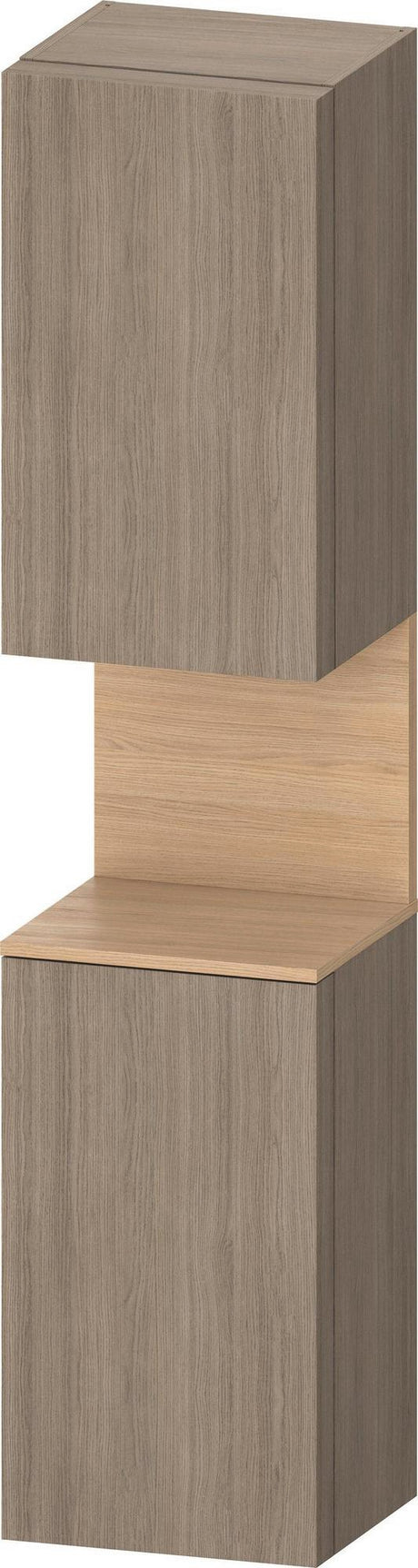 DURAVIT Qatego Hochschrank 400x360x1760 mm Eiche Terra Matt mit 2 Türen und Tip-on Technik