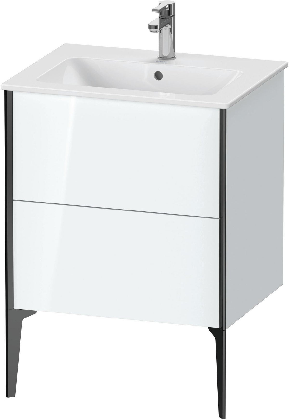 DURAVIT XViu Waschtischunterbau bodenstehend 610 mm, 2 Auszüge, weiß matt – Tip-On & Soft-Close