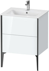 DURAVIT XViu Waschtischunterbau bodenstehend 610 mm, 2 Auszüge, weiß matt – Tip-On & Soft-Close