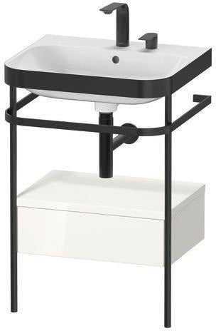 Duravit Waschtischset HAPPY D.2 PLUS 575x490mm ein Hahnloch taupe supermatt