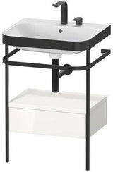 Duravit Waschtischset HAPPY D.2 PLUS 575x490mm ein Hahnloch taupe supermatt