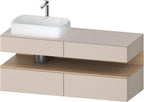taupe supermatt / Nische eiche natur, mit Siphonausschnitt und Schürze / sonstige